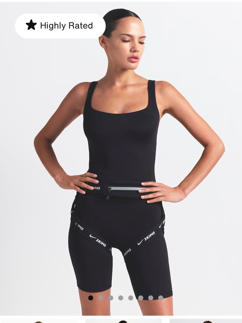 Nike Skims NWT Matte Square Neck Tank Sz Medium Obsidian